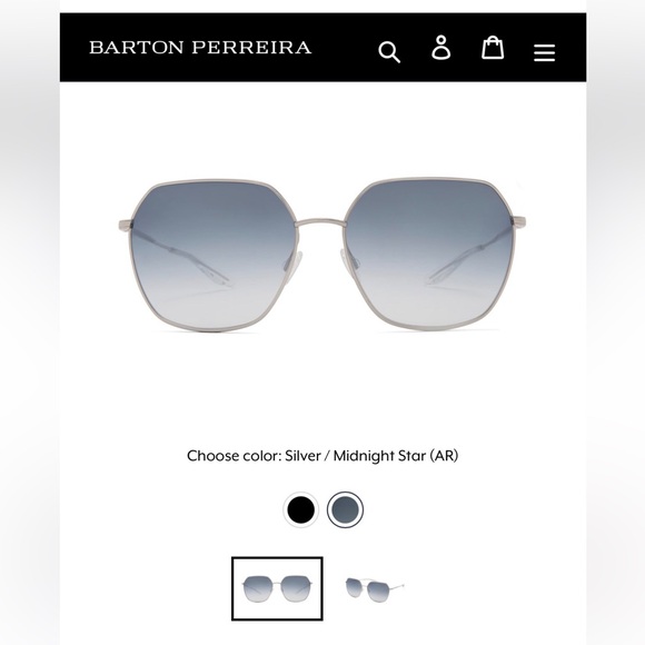 Barton Perreira blue silver square sunglasses